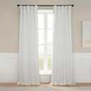 HPD Half Price Drapes - Faux Linen Curtains for Living Room (1 Panel) - 50W X 96L - Textured Room Darkening Curtains for Bedroom 96 Inches Long - Drapes for Home Decor, Birch
