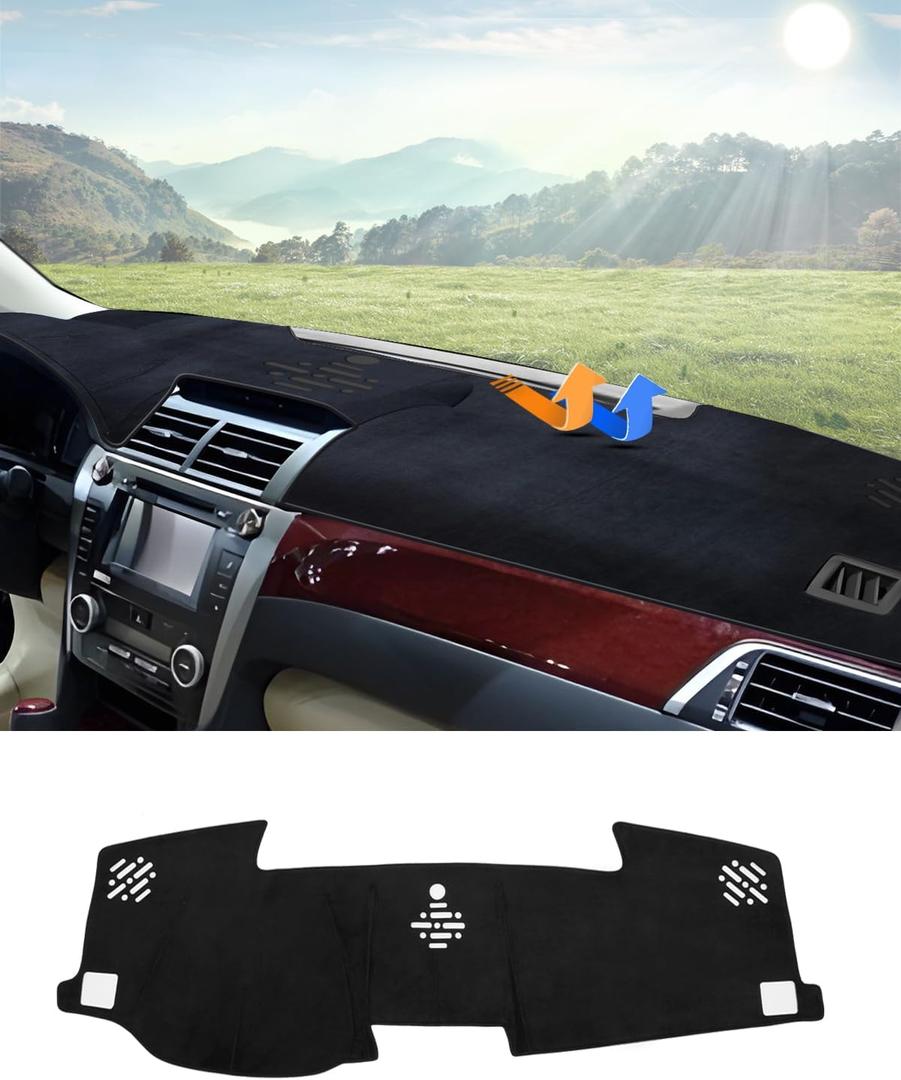 Autorder Dashboard Cover Mat for 2012-2017 Toyota Camry Accessories Dash Cover Flannel Dash Mat Sunshade Glare UV Rays Protector