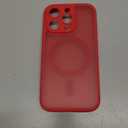 TOCOL Magnetic for iPhone 15 Pro Case, Upgraded Full Camera Protection, Compatible with Magsafe, Drop Protection, Translucent Matte Back Bumper Phone Cover 6.1-Inch (Red)