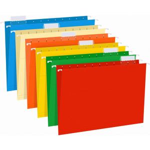 Hanging File Folders, RAZCC 30 Pack Reinforced Hanging Folders Letter Size, Designed for Bulky Files, Filing Cabinet, Adjustable Tabs, Assorted Colors