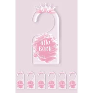OneDream Baby Closet dividers Hanger separators - Set of 7 Baby Clothes dividers for Closet from Newborn to 24 Months, Acrylic Infant Clothes Divider (Pink)