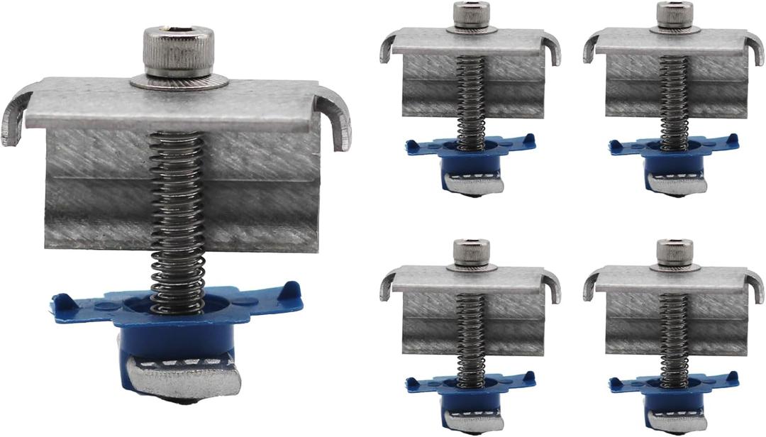 SPEC158-5PK Solar Panel End Clamps for 1-5/8 in. Steel Strut Channel, Solar Panel Kit with End Clamps and Cone Nuts for Mounting Solar Panels, Pack of 5