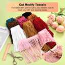 M METERXITY PU Leather Fringe Trim, 1 Yard 4 Inch Camel Double Side Suede Tassel Sewing Trim for DIY Craft/Sewing Dress Costume/Bags Shoe Decoration, Fringe Tassel