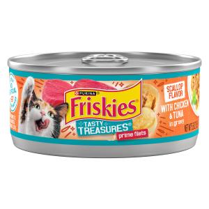 Purina Friskies Wet Cat Food Tasty Treasures With Chicken and Tuna in Gravy, 5.5 oz, 1 pack