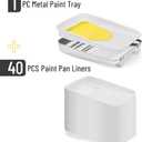 Bates- Paint Tray Liner, 9 Inch, 41 pcs, 1x Metal and 40 x Plastic Paint Trays for Painting Walls