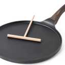 SENSARTE Nonstick Crepe Pan, Swiss Granite Coating Dosa Pan Pancake Flat Skillet Tawa Griddle 10-Inch with Stay-Cool Handle, Induction Compatible (Black)