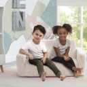 Delta Children Cozee Flip-Out Sherpa 2-in-1 Convertible Sofa to Lounger for Kids, Cream, 30x16.5x15 Inch