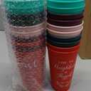 Skylety 20 Pack Christian Gifts 16oz Bible Verse Tumbler Bulk Plastic Coffee Cups with Lids for Men Women Inspirational Religious Church Gifts for School Independence Day Party Favor (Bright Color)
