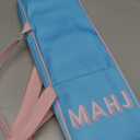 Mah Jong Game Set (Includes 4pcs Mahjong Racks with Pushers and Mahjong Rack Bag) 21 X 6.5 X 2 Inch Mahjong-Rack Storage Bags, Mahjong Racks with Pushers Set of 4 for Full Tiles Set-Blue