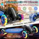 Kick Scooters for Kids 5-7 8-12,Lean to Steer,Three Wheeled Light Up,28"-32" Adjustable Handlebar,Widen Anti-Slip Deck,Floor Push Scooter for Boys Girls Ages 6-12 3-4 Old,Foldable for Travel