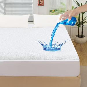 100% Waterproof Queen Mattress Protector, Noiseless Fitted Sheet Mattress Pad Cover-Twin