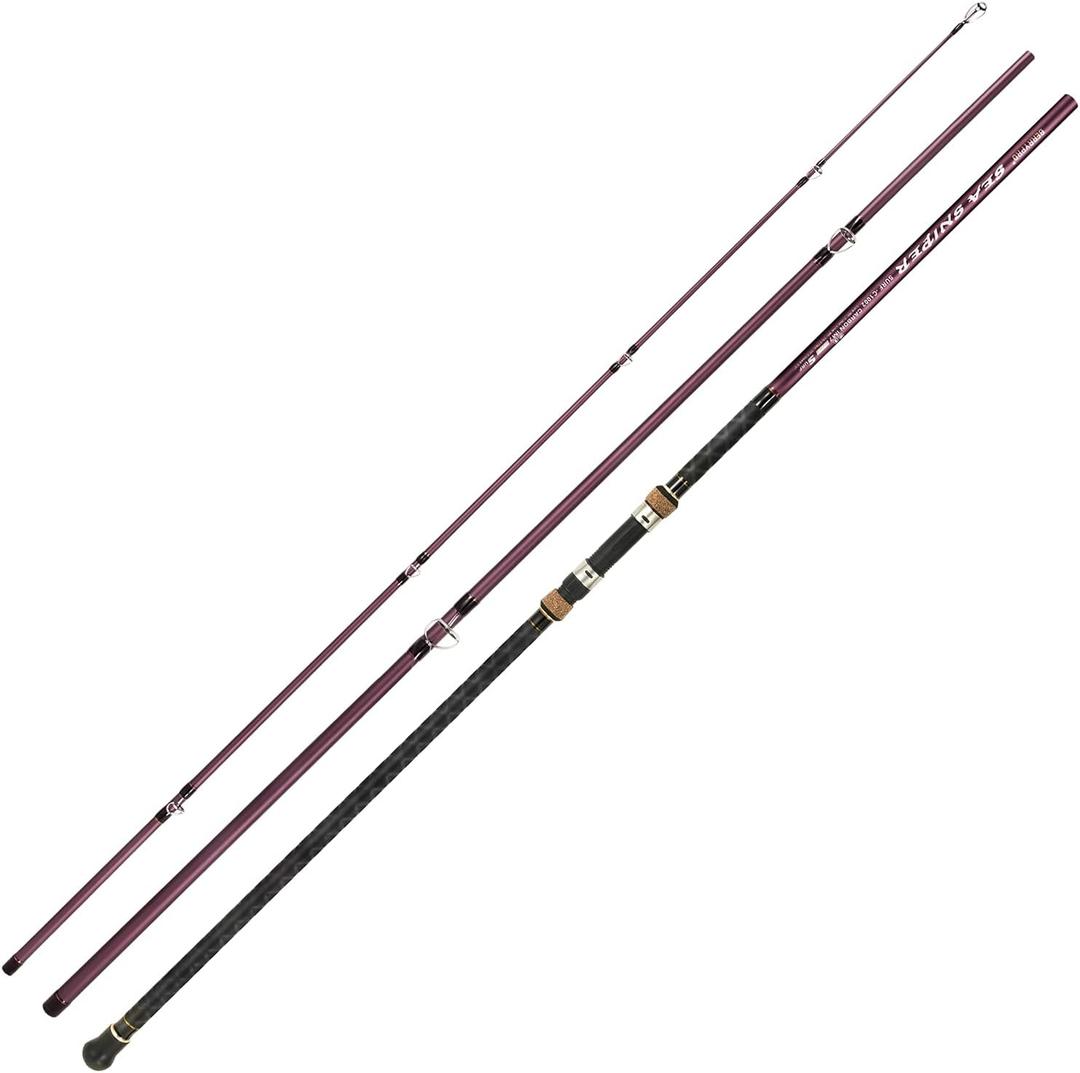 Berrypro Surf Spinning & Casting Fishing Rod Carbon Fiber Travel Fishing Rod (9 Feet /10 Feet /12 Feet) (13'3''-Spinning 3-Piece)