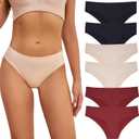 Seamless Underwear for Women No Show Panties Invisibles Briefs Soft Stretch Bikini Underwears 6 Pack (Medium)