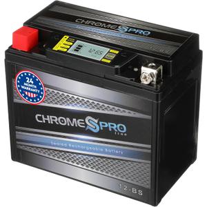 Chrome S Pro iGel YTX12-BS Battery  180 CCA, Gel Electrolyte, LCD Display, 12V 10Ah  Fits ATV, Motorcycle, Scooter, Jet Ski, Dirt Bike, UTV, Snowmobile & More  T3 Nut & Bolt Terminal