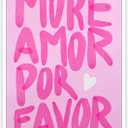 Preppy Positive Posters Pink More Amor Por Favor Wall Art Coquette Room Decor Trendy Love Quotes Canvas Prints Y2k Girly Painting for Teen Girls Apartment Bedroom Bar Cart Aesthetic 16x24in Unframed