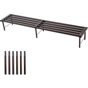 Metal Plant Stand, Rust-proof Aluminum Flower Pot Stand, Heavy Duty Planter Display Shelving for Patio Balcony Garden Living Room Decorative (Ebony, 47.2 Inch)