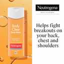 Neutrogena Body Clear Acne Body Wash, 2% Salicylic Acid Acne Medication, Oil-Free & Glycerin for Breakouts on Back, Chest & Shoulders, Non-Comedogenic, Gentle on Skin, Unscented, 8.5 Fl Oz, 3 Pack
