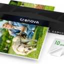 Crenova Laminator Machine with 10 Laminating Sheets, A4 Laminating Machine Hot & Cold with Fast Warm Technology, Thermal Laminator 9 Inch for Home Office School Business Black