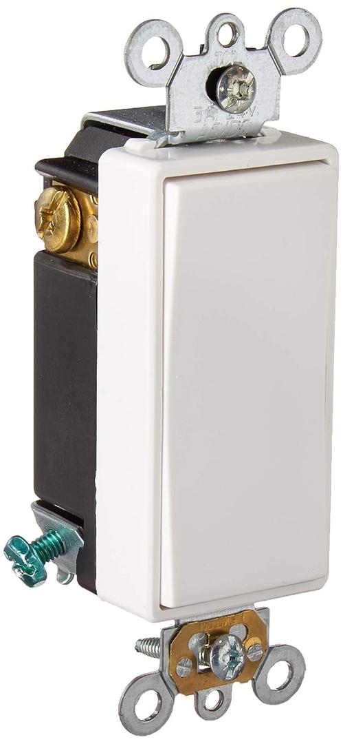 Leviton 3-Amp 24-Volt Decora Plus Rocker Double-Throw Ctr-Off Momentary Contact Single-Pole AC Quiet Switch, 56081-2W, White