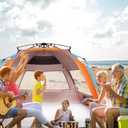 Oileus XX-Large Beach Tent Sun Shelter for 5-6 Person Portable Sun Shade Instant Pop Up Tent for Beach with Carrying Bag, Stakes, 6 Sand Pockets, Anti UV for Fishing Hiking Camping, Waterproof
