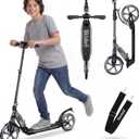 Skidee Adult & Teen Scooter Adjustable Height, Folding, Large Wheels, Lightweight, Durable, Anti-Shock Suspension, Up to 220 lbs