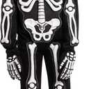 Spooktacular Creations Halloween Fierce 3D Skeleton Costume Set for Kids Halloween Dress Up, Role-play, Carnival Cosplay (S)
