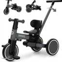 Toddler Bike with Push Handle,Tricycles for 1 to 3 Years Old, Toddler Tricycle with Push Handle for Boy Girl, Baby Balance Bike with Adjustable Seat Height and Removable Pedal (Black), Medium