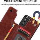 UEEBAI Wallet Case for Samsung Galaxy S23 5G, Slim PU Leather Case with Card Slots Kickstand Magnetic Clasp Durable Shockproof Flip Folio Cover - Brown