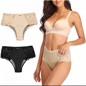 Intiflower Period Underwear for Women, Leakproof Period Panties, Lace Menstrual Underwear Breathable & Soft L