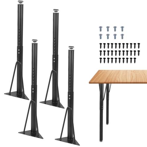 LZLUCKCOME 4PCS Adjustable Table Legs with Screws Adjustable Height 17-30 inch(45-75cm) Metal Desk Legs with Anti-Slip Pads DIY Furniture Legs for Office Home Kitchen Classroom Activity Table