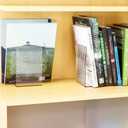 SUOXING 6 PCS Clear Acrylic Book Ends for Shelves Decorative,Invisible Book Stopper with Non-Slip Mats for Heavy Books,Small Acrylic Bookends for Home Office School Supplies and Kids Bookshelf