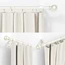 Nickel Curtain Rods for Windows 48 to 84-92 Inch, Stainless Steel Long Curtain Rods for Bedroom, Living Room, Kitchen, Farmhouse, Outdoor
