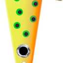 Northland Tackle Ice Fishing Thumper Spoon, Stamped Brass Flutter Spoon Ice Fishing Lure for Walleye, Crappie, & More, 10 Colors, 1/16 Oz, 1/8 Oz, 3/16 Oz,  Oz Lure Sizes (Super-Glo Sneeze)