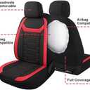 CAROMOP Breathable Car Seat Cover 2 Front Seats, 3D Air Mesh Cloth Seat Covers for Cars, Universal Fit Automotive Car Interior Covers for SUV Vans Sedans Trucks (Black/Red)