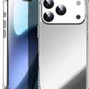 AICase Mirror Case Compatible with iPhone 17 Pro for Girls Women Makeup, Cute Glossy Hard Mirror Back+Clear Soft TPU Bumper Slim Fit Anti-Drop Shockproof Protective Phone Cover