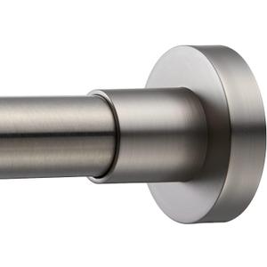 Shower Curtain Rod Tension- Never Rust No Drill Non-Slip Spring Tension Shower Rod, 43-73 inches 304 Stainless Steel, Brushed Nickel