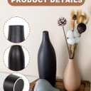 Ceramic Vase Set of 3 Modern Neutral, Flower Vases for Centerpieces, Vases Home Decor Rustic Farmhouse Decor for Table, Shelves, Enterway, Living Room, Bedroom, Office, Kitchen (Grey Black Brown)