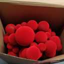 6Ft Large Velvet Christmas Ball Garland Ornament Velvet Xmas Jumbo Hanging Decoration Balls Flocking Christmas Ornaments for Indoor Outdoor Home Decor Party Supplies(Red)