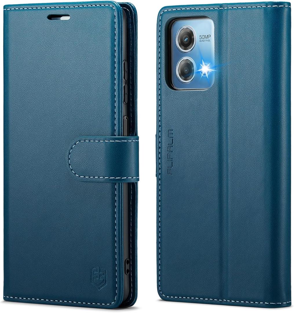 Wallet Case for Moto G Stylus 5G 2024, RFID Blocking Credit Card Holder, PU Leather Folio Flip Kickstand Protective Shockproof Cover for Motorola Moto G Stylus 5G 2024 (Blue)