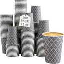 Lamosi Coffee Cups 12OZ 500 Pack, Disposable Coffee Cup, Disposable Cups,12 oz Hot Cups,12 oz Paper Insulated Cup for Cold Hot Drinks (No Lids)