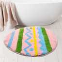 Hexagram Easter Bathroom Rugs, Eggs Easter Rug for Bathroom Decor, Farmhouse Bath Mats, Holiday Decorations Non Slip 16x24 Inches