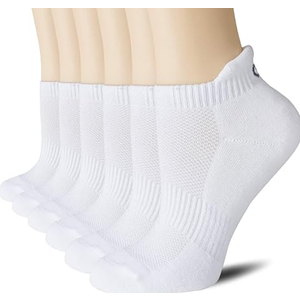 CS CELERSPORT 6 Pairs Ankle Athletic Running Socks Low Cut Sports Tab Socks for Men and Women (Medium)