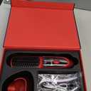 Go Brush Pro Hair Straightener  Cordless Comb with Negative Ion, 6000mAh Fast Heating & Portable Travel Design, Rechargeable Brush for Straightening and Curling (Red-1Pcs)