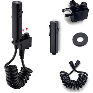 Bidet Sprayer for Toilet 1 in 2 Out, Matte Black Handheld Sprayer Bidet Attachment with Double Control Valve Retractable Spring Hose for Feminine Wash, Cloth Washer, Pet Shower