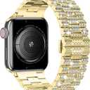 Wolait Dressy Bling Band Compatible With Apple Watch Bands 46mm 49mm 45mm 44mm 42mm 41mm 40mm 38mm, Diamond Metal iWatch Bands for Women Series 11 10 9 8 7 6 SE 5 All Series