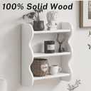 Aboacen 100% Solid Wood Shelves on Wall, Water Proof Bathroom Wall Shelves, 18.8 x 17.3 x 4.7 inches