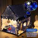 Kids Play Tent Playhouse Indoor Tent for Kids Boys Toddler, Large Castle Play House Bed Tents Spaceship Outer Space Rocket Blue, Kid Toys for Boy Girl Birthday House Gift
