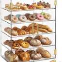 5 Tiers Large Acrylic Counter Top Bakery Display Case 5mm high Impact PETG Panels Bread Case 19.5" L X 10.2" W X 30" H Party Cake Cabinet (5 Tiers)