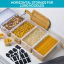 Vtopmart Airtight Food Storage Containers with Lids 4PCS Set 3.2L, Plastic Spaghetti Canisters for Pasta organizer, BPA Free Air Tight Kitchen Pantry Organization, 10.8 inches x 4.6 inches