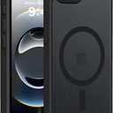 6 x Hualele Magnetic for iPhone 16e Case,Compatible with MagSafe, Military Grade Dropproof Translucent Matte Hard Back Soft Edge Slim Cover for iPhone 16e Phone Case,Black